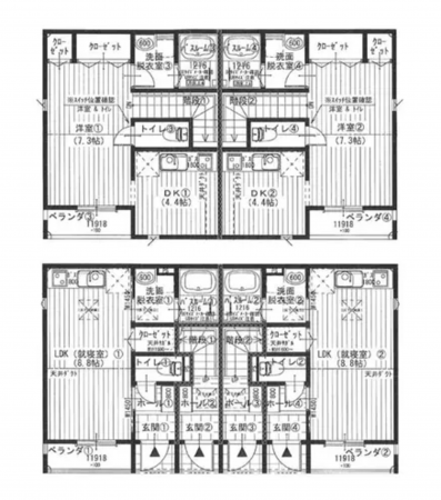 堺市堺区賑町、収益物件/アパートの間取り画像です