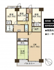 堺市堺区出島町、マンションの間取り画像です