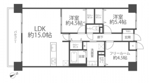 堺市堺区海山町、マンションの間取り画像です