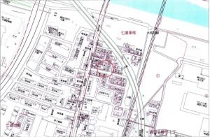 堺市堺区七道東町、新築一戸建ての地図画像です