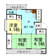 堺市堺区今池町、マンションの間取り画像です