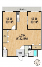 堺市堺区海山町、マンションの間取り画像です