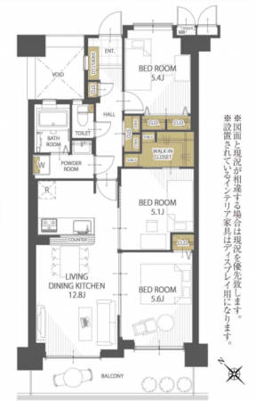 堺市堺区柏木町、マンションの間取り画像です