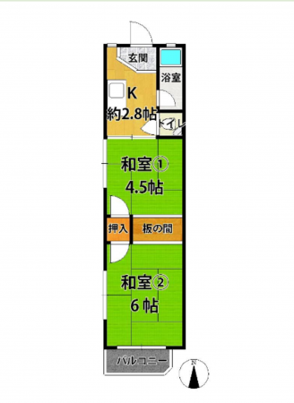 堺市堺区、マンションの間取り画像です