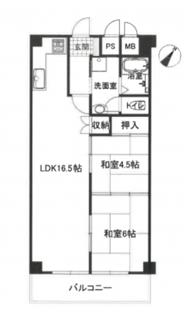 堺市堺区戎島町、マンションの間取り画像です