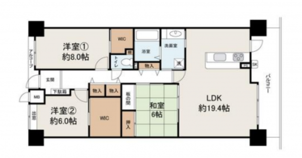 堺市堺区山本町、マンションの間取り画像です