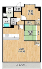 堺市堺区大浜北町、マンションの間取り画像です