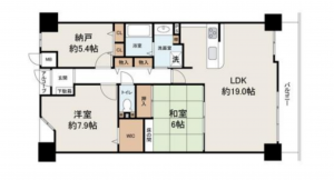 堺市堺区向陵東町、マンションの間取り画像です