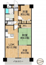 堺市堺区北庄町、マンションの間取り画像です