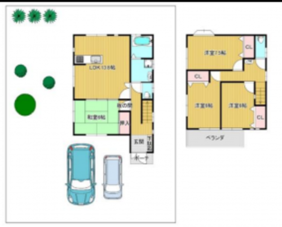 堺市堺区賑町、中古一戸建ての間取り画像です