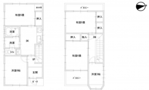 堺市堺区、中古一戸建ての間取り画像です