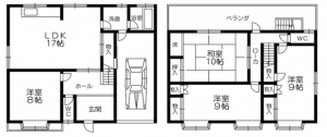 堺市堺区旭通、中古一戸建ての間取り画像です