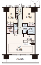 堺市堺区田出井町、マンションの間取り画像です