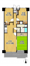 堺市堺区錦綾町、マンションの間取り画像です