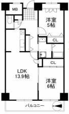 堺市堺区田出井町、マンションの間取り画像です