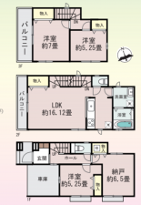堺市堺区向陵東町、新築一戸建ての間取り画像です