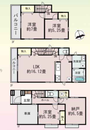 堺市堺区向陵東町、新築一戸建ての間取り画像です
