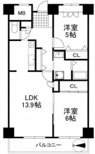 堺市堺区田出井町、マンションの間取り画像です