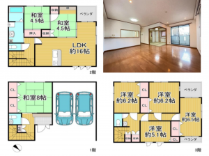 堺市堺区寺地町東、中古一戸建ての間取り画像です