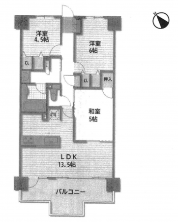堺市堺区九間町西、マンションの間取り画像です