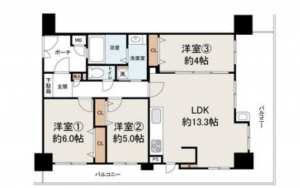 堺市堺区一条通、マンションの間取り画像です