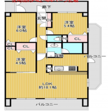 堺市堺区大浜北町、マンションの間取り画像です