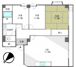 堺市堺区南半町東、マンションの間取り画像です