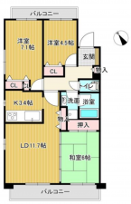 堺市堺区三宝町、マンションの間取り画像です