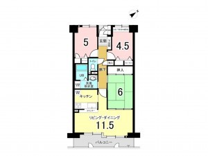 堺市堺区材木町東、マンションの間取り画像です