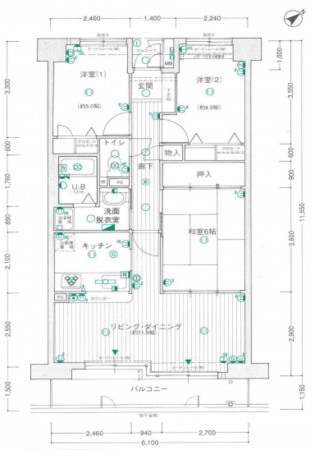 堺市堺区材木町東、マンションの間取り画像です