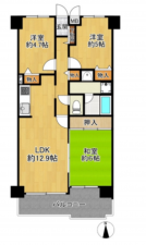 堺市堺区錦綾町、マンションの間取り画像です