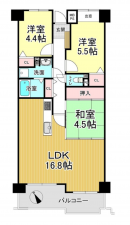 堺市堺区三宝町、マンションの間取り画像です