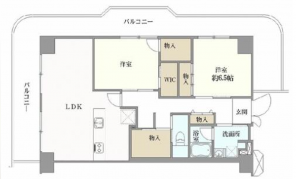 堺市堺区大浜北町、マンションの間取り画像です