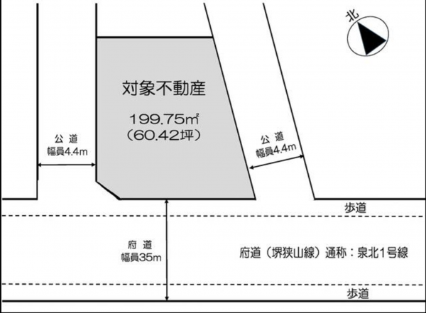 堺市堺区緑ヶ丘南町、土地の間取り画像です