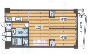 堺市堺区戎島町、マンションの間取り画像です