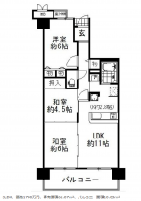 堺市堺区錦綾町、マンションの間取り画像です