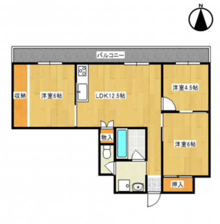 堺市堺区戎之町東、マンションの間取り画像です