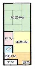 堺市堺区、収益物件/文化住宅の間取り画像です