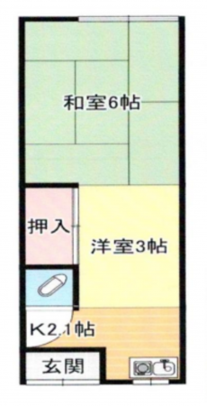 堺市堺区、収益物件/文化住宅の間取り画像です