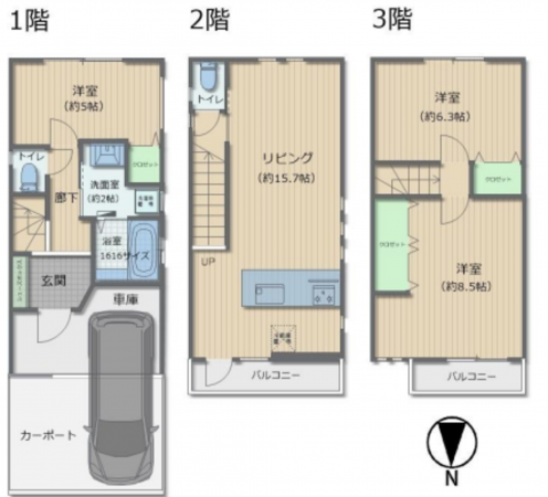 堺市堺区七道東町、中古一戸建ての間取り画像です