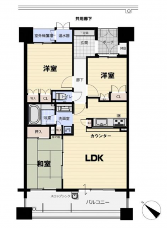 堺市堺区戎島町、マンションの間取り画像です