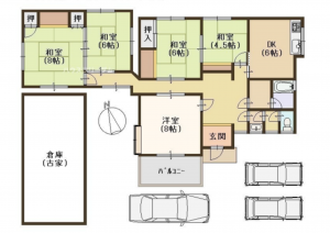 堺市堺区石津町、中古一戸建ての間取り画像です