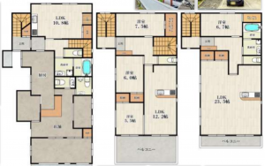 堺市堺区、中古一戸建ての間取り画像です
