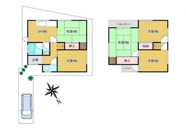 堺市堺区向陵東町、中古一戸建ての間取り画像です