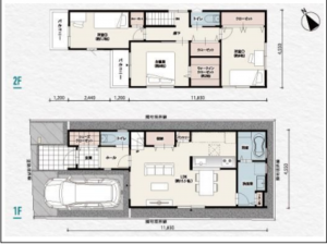 堺市堺区七条通、新築一戸建ての間取り画像です