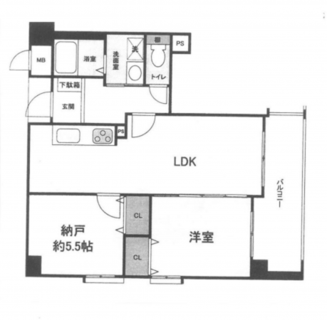 堺市堺区向陵中町、マンションの間取り画像です