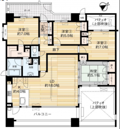 堺市堺区栄橋町、マンションの間取り画像です