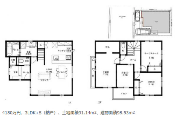 堺市堺区、新築一戸建ての間取り画像です