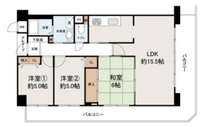 堺市堺区材木町東、マンションの間取り画像です
