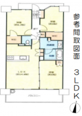 堺市堺区榎元町、マンションの間取り画像です